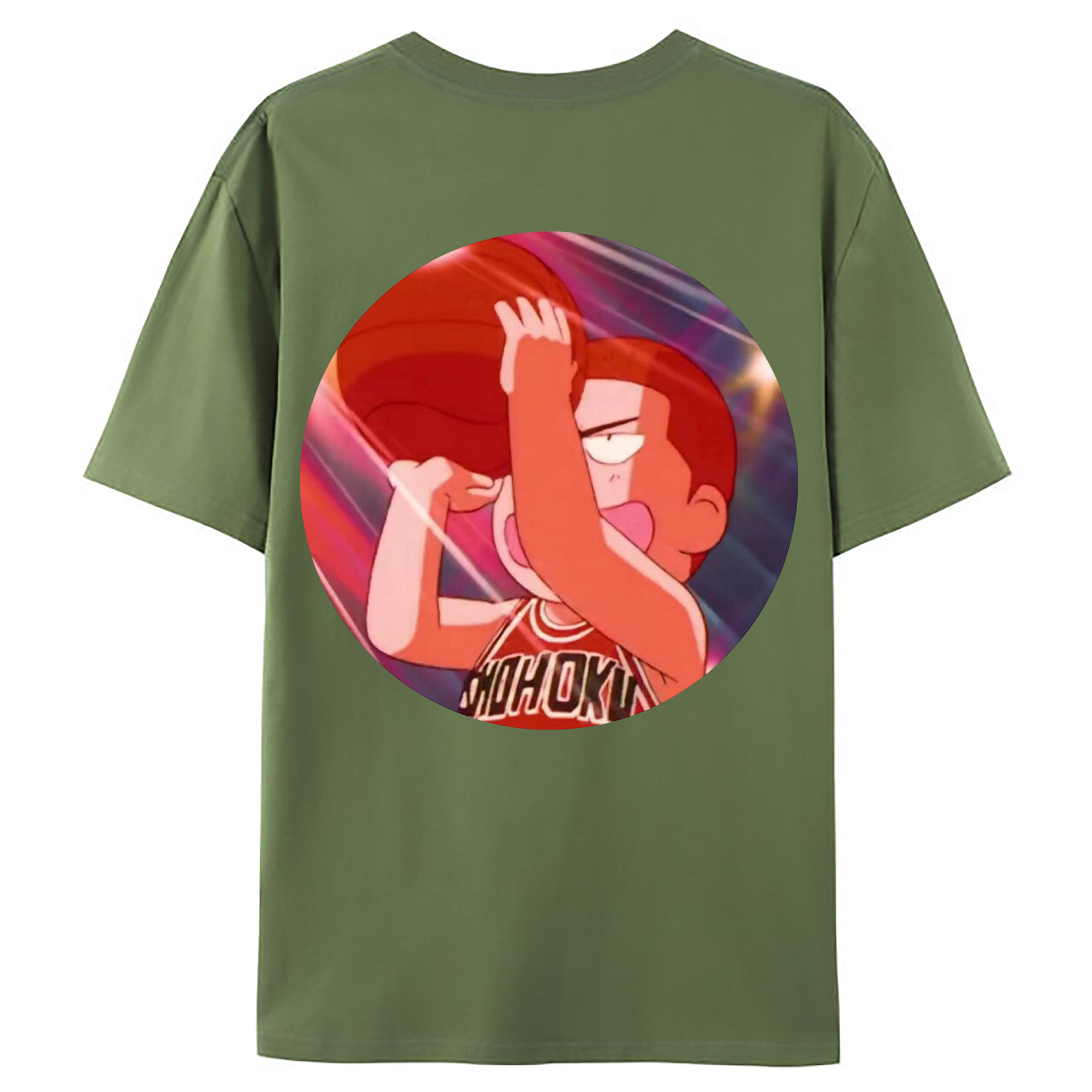 （画像用） SLAM DUNK／スラムダンク 綿100％ メンズ半袖Tシャツ（バックプリント） 通気性